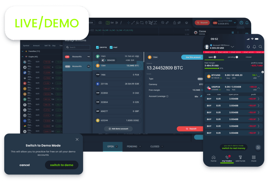 Tài khoản demo và trực tiếp