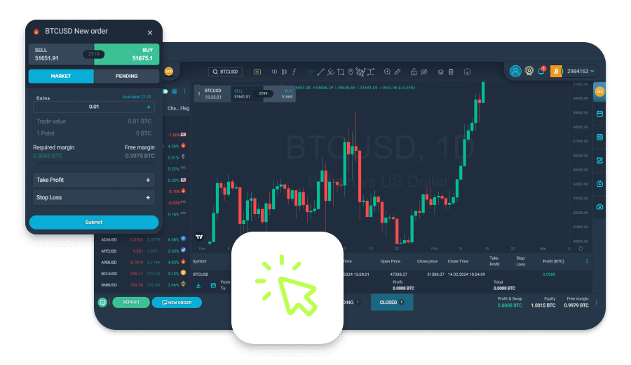 Exécution rapide avec trading en un clic